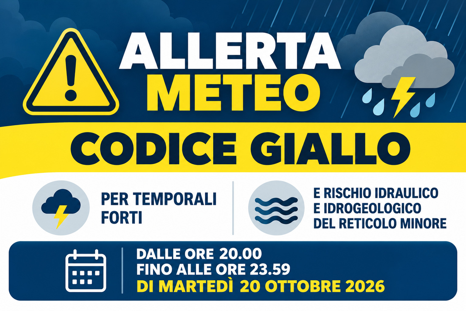 allerta gialla 20 ottobre 26
