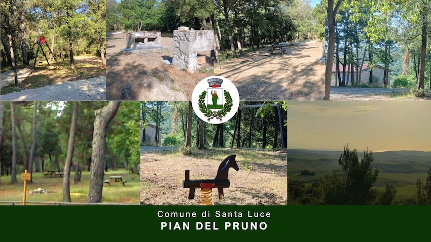 Collage fotografico di vedute e luoghi di Pian Del Pruno