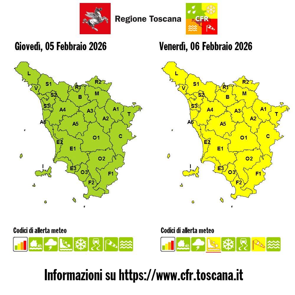allerta gialla 6 febbraio 2026