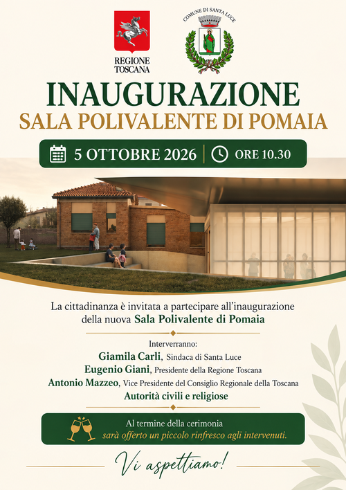 volantino inaugurazione sala pomaia