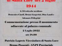 COMMEMORAZIONE ECCIDIO DI SANTA LUCE - 2 LUGLIO ORE 18.00